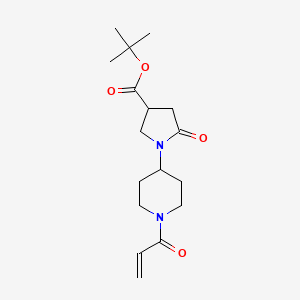 molecular formula C17H26N2O4 B2677776 Tert-butyl 5-oxo-1-[1-(prop-2-enoyl)piperidin-4-yl]pyrrolidine-3-carboxylate CAS No. 2094374-65-7