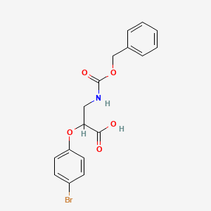 B2677788 2-(4-Bromophenoxy)-3-(phenylmethoxycarbonylamino)propanoic acid CAS No. 2287332-93-6