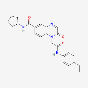 molecular formula C24H26N4O3 B2677833 N-cyclopentyl-1-{[(4-ethylphenyl)carbamoyl]methyl}-2-oxo-1,2-dihydroquinoxaline-6-carboxamide CAS No. 1251599-71-9