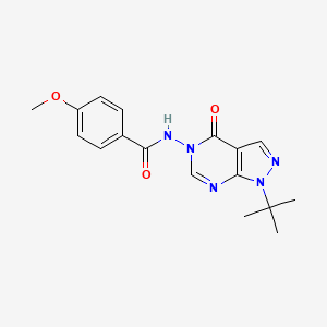 molecular formula C17H19N5O3 B2677845 N-(1-(tert-butyl)-4-oxo-1H-pyrazolo[3,4-d]pyrimidin-5(4H)-yl)-4-methoxybenzamide CAS No. 899945-14-3