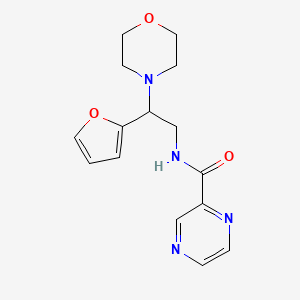 molecular formula C15H18N4O3 B2677875 N-(2-(furan-2-yl)-2-morpholinoethyl)pyrazine-2-carboxamide CAS No. 1209620-73-4