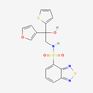 molecular formula C16H13N3O4S3 B2677948 N-(2-(furan-3-yl)-2-hydroxy-2-(thiophen-2-yl)ethyl)benzo[c][1,2,5]thiadiazole-4-sulfonamide CAS No. 2034489-02-4