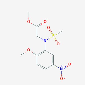 molecular formula C11H14N2O7S B2677972 methyl N-(2-methoxy-5-nitrophenyl)-N-(methylsulfonyl)glycinate CAS No. 831216-37-6