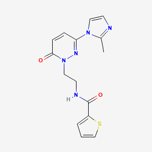 molecular formula C15H15N5O2S B2678015 N-(2-(3-(2-methyl-1H-imidazol-1-yl)-6-oxopyridazin-1(6H)-yl)ethyl)thiophene-2-carboxamide CAS No. 1351633-37-8