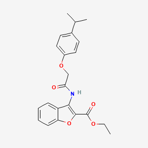 molecular formula C22H23NO5 B2678028 Ethyl 3-(2-(4-isopropylphenoxy)acetamido)benzofuran-2-carboxylate CAS No. 847406-59-1