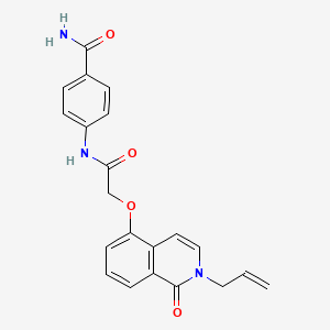 4-[[2-(1-Oxo-2-prop-2-enylisoquinolin-5-yl)oxyacetyl]amino]benzamide