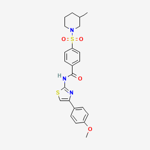 molecular formula C23H25N3O4S2 B2678079 N-(4-(4-methoxyphenyl)thiazol-2-yl)-4-((3-methylpiperidin-1-yl)sulfonyl)benzamide CAS No. 683261-73-6