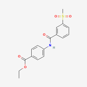 molecular formula C17H17NO5S B2678124 ethyl 4-(3-methanesulfonylbenzamido)benzoate CAS No. 896295-47-9