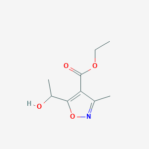 molecular formula C9H13NO4 B2678126 Ethyl 5-(1-hydroxyethyl)-3-methyl-1,2-oxazole-4-carboxylate CAS No. 95104-43-1