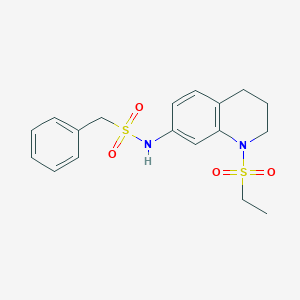 molecular formula C18H22N2O4S2 B2678134 N-[1-(ethanesulfonyl)-1,2,3,4-tetrahydroquinolin-7-yl]-1-phenylmethanesulfonamide CAS No. 946327-64-6