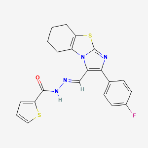 N'-{(E)-[2-(4-fluorophenyl)-5,6,7,8-tetrahydroimidazo[2,1-b][1,3]benzothiazol-3-yl]methylidene}-2-thiophenecarbohydrazide