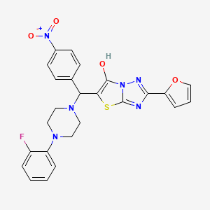 5-((4-(2-Fluorophenyl)piperazin-1-yl)(4-nitrophenyl)methyl)-2-(furan-2-yl)thiazolo[3,2-b][1,2,4]triazol-6-ol