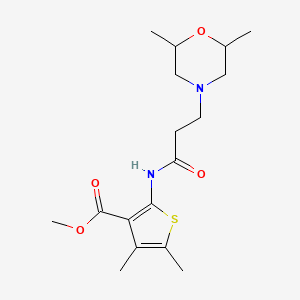 molecular formula C17H26N2O4S B2678159 Methyl 2-(3-(2,6-dimethylmorpholino)propanamido)-4,5-dimethylthiophene-3-carboxylate CAS No. 379238-14-9
