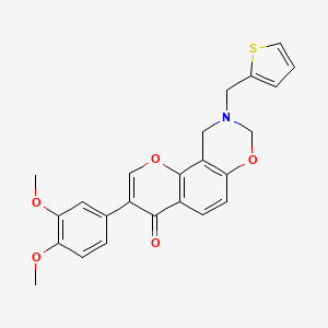 3-(3,4-dimethoxyphenyl)-9-(thiophen-2-ylmethyl)-9,10-dihydrochromeno[8,7-e][1,3]oxazin-4(8H)-one