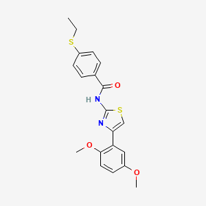 molecular formula C20H20N2O3S2 B2678162 N-(4-(2,5-dimethoxyphenyl)thiazol-2-yl)-4-(ethylthio)benzamide CAS No. 922571-65-1
