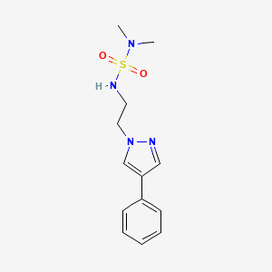 molecular formula C13H18N4O2S B2678210 dimethyl({[2-(4-phenyl-1H-pyrazol-1-yl)ethyl]sulfamoyl})amine CAS No. 2034551-43-2