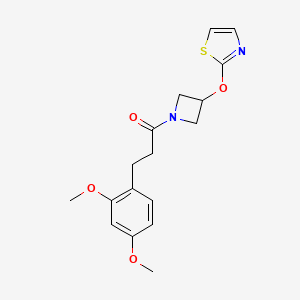 B2678228 3-(2,4-Dimethoxyphenyl)-1-(3-(thiazol-2-yloxy)azetidin-1-yl)propan-1-one CAS No. 1797892-93-3