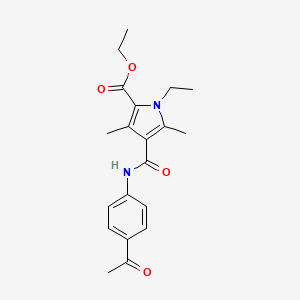 molecular formula C20H24N2O4 B2678253 ethyl 4-[(4-acetylphenyl)carbamoyl]-1-ethyl-3,5-dimethyl-1H-pyrrole-2-carboxylate CAS No. 863006-86-4