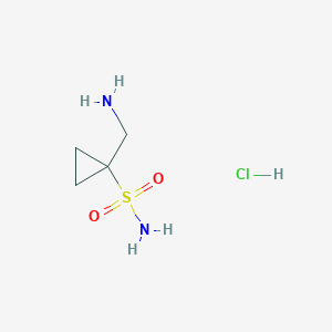 molecular formula C4H11ClN2O2S B2678264 1-(Aminomethyl)cyclopropane-1-sulfonamide hydrochloride CAS No. 2094590-67-5