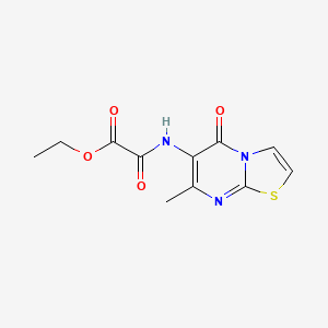 molecular formula C11H11N3O4S B2678335 ethyl 2-((7-methyl-5-oxo-5H-thiazolo[3,2-a]pyrimidin-6-yl)amino)-2-oxoacetate CAS No. 955260-09-0