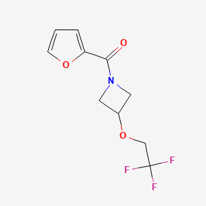 molecular formula C10H10F3NO3 B2678366 1-(furan-2-carbonyl)-3-(2,2,2-trifluoroethoxy)azetidine CAS No. 2034400-22-9
