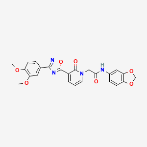 molecular formula C24H20N4O7 B2678373 N-(2H-1,3-benzodioxol-5-yl)-2-{3-[3-(3,4-dimethoxyphenyl)-1,2,4-oxadiazol-5-yl]-2-oxo-1,2-dihydropyridin-1-yl}acetamide CAS No. 1105202-58-1