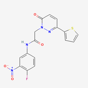 molecular formula C16H11FN4O4S B2678492 N-(4-fluoro-3-nitrophenyl)-2-[6-oxo-3-(thiophen-2-yl)-1,6-dihydropyridazin-1-yl]acetamide CAS No. 922879-94-5