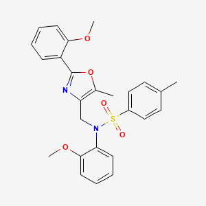 molecular formula C26H26N2O5S B2678497 N-(2-methoxyphenyl)-N-{[2-(2-methoxyphenyl)-5-methyl-1,3-oxazol-4-yl]methyl}-4-methylbenzene-1-sulfonamide CAS No. 1251688-94-4
