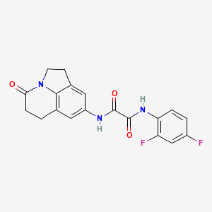 molecular formula C19H15F2N3O3 B2678506 N'-(2,4-difluorophenyl)-N-{11-oxo-1-azatricyclo[6.3.1.0^{4,12}]dodeca-4(12),5,7-trien-6-yl}ethanediamide CAS No. 898462-26-5