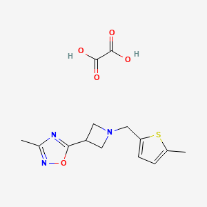 3-Methyl-5-(1-((5-methylthiophen-2-yl)methyl)azetidin-3-yl)-1,2,4-oxadiazole oxalate