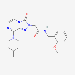 molecular formula C21H26N6O3 B2678564 N-[(2-methoxyphenyl)methyl]-2-[8-(4-methylpiperidin-1-yl)-3-oxo-2H,3H-[1,2,4]triazolo[4,3-a]pyrazin-2-yl]acetamide CAS No. 1251590-71-2