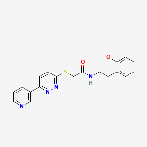 molecular formula C20H20N4O2S B2678566 N-(2-methoxyphenethyl)-2-((6-(pyridin-3-yl)pyridazin-3-yl)thio)acetamide CAS No. 872987-80-9
