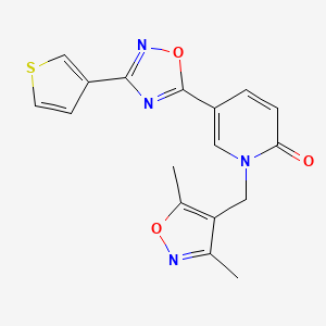 1-((3,5-dimethylisoxazol-4-yl)methyl)-5-(3-(thiophen-3-yl)-1,2,4-oxadiazol-5-yl)pyridin-2(1H)-one