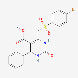 molecular formula C20H19BrN2O5S B2678584 ethyl 6-[(4-bromobenzenesulfonyl)methyl]-2-oxo-4-phenyl-1,2,3,4-tetrahydropyrimidine-5-carboxylate CAS No. 866349-06-6