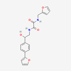 molecular formula C19H18N2O5 B2678601 N-[(furan-2-yl)methyl]-N'-{2-[4-(furan-2-yl)phenyl]-2-hydroxyethyl}ethanediamide CAS No. 2097929-60-5