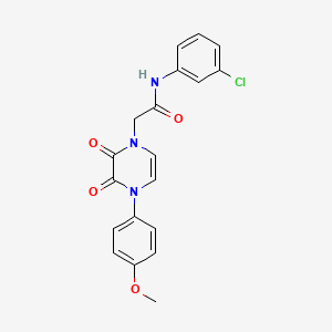 molecular formula C19H16ClN3O4 B2678614 N-(3-chlorophenyl)-2-[4-(4-methoxyphenyl)-2,3-dioxo-1,2,3,4-tetrahydropyrazin-1-yl]acetamide CAS No. 899942-51-9