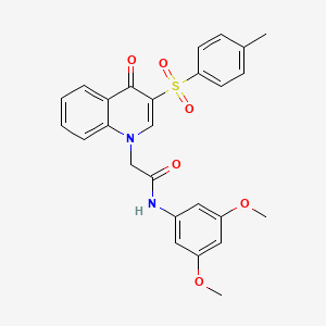 molecular formula C26H24N2O6S B2678637 N-(3,5-dimethoxyphenyl)-2-[3-(4-methylbenzenesulfonyl)-4-oxo-1,4-dihydroquinolin-1-yl]acetamide CAS No. 866812-32-0