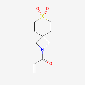 molecular formula C10H15NO3S B2678639 1-(7,7-Dioxo-7lambda6-thia-2-azaspiro[3.5]nonan-2-yl)prop-2-en-1-one CAS No. 2361657-48-7