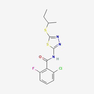 molecular formula C13H13ClFN3OS2 B2678648 N-(5-(sec-butylthio)-1,3,4-thiadiazol-2-yl)-2-chloro-6-fluorobenzamide CAS No. 391875-38-0