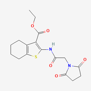 B2678666 Ethyl 2-(2-(2,5-dioxopyrrolidin-1-yl)acetamido)-4,5,6,7-tetrahydrobenzo[b]thiophene-3-carboxylate CAS No. 296799-50-3