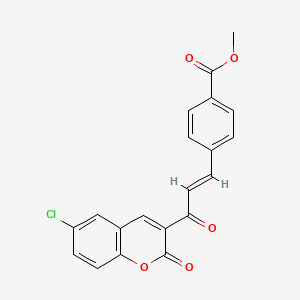 molecular formula C20H13ClO5 B2678677 methyl 4-[(1E)-3-(6-chloro-2-oxo-2H-chromen-3-yl)-3-oxoprop-1-en-1-yl]benzoate CAS No. 690215-08-8