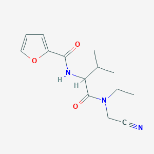 molecular formula C14H19N3O3 B2678689 N-[1-[Cyanomethyl(ethyl)amino]-3-methyl-1-oxobutan-2-yl]furan-2-carboxamide CAS No. 1385267-93-5