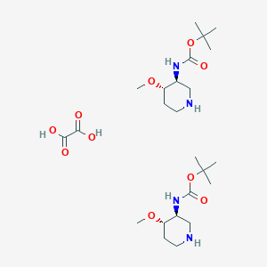 molecular formula C24H46N4O10 B2678734 tert-butyl N-[(3S,4S)-4-methoxy-3-piperidyl]carbamate hemioxalate CAS No. 2306245-65-6