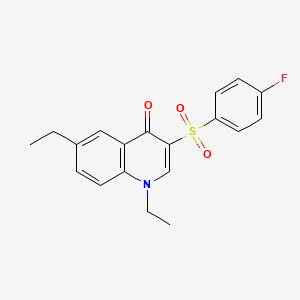 molecular formula C19H18FNO3S B2678746 1,6-Diethyl-3-(4-fluorobenzenesulfonyl)-1,4-dihydroquinolin-4-one CAS No. 899214-01-8