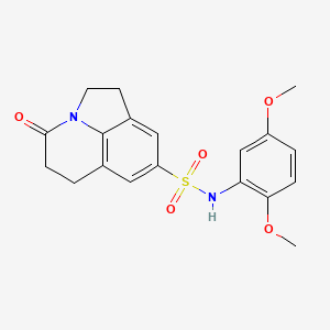 molecular formula C19H20N2O5S B2678751 N-(2,5-dimethoxyphenyl)-11-oxo-1-azatricyclo[6.3.1.0^{4,12}]dodeca-4(12),5,7-triene-6-sulfonamide CAS No. 898435-88-6