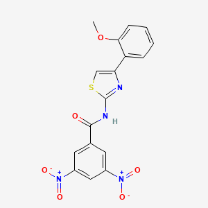 molecular formula C17H12N4O6S B2678760 N-[4-(2-methoxyphenyl)-1,3-thiazol-2-yl]-3,5-dinitrobenzamide CAS No. 312591-42-7