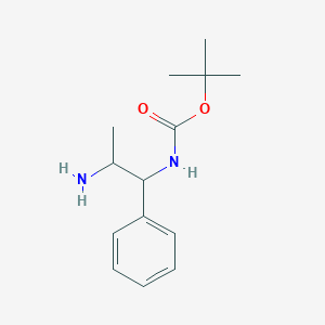 molecular formula C14H22N2O2 B2678774 Tert-butyl N-(2-amino-1-phenylpropyl)carbamate CAS No. 1824364-10-4