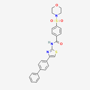 molecular formula C26H23N3O4S2 B2678815 N-[(2Z)-4-{[1,1'-biphenyl]-4-yl}-2,3-dihydro-1,3-thiazol-2-ylidene]-4-(morpholine-4-sulfonyl)benzamide CAS No. 302581-74-4