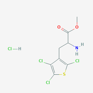 molecular formula C8H9Cl4NO2S B2678823 methyl2-amino-3-(2,4,5-trichlorothiophen-3-yl)propanoatehydrochloride CAS No. 2567495-47-8