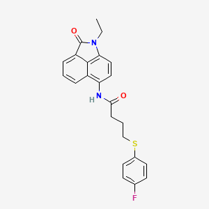 molecular formula C23H21FN2O2S B2678830 N-(1-ethyl-2-oxo-1,2-dihydrobenzo[cd]indol-6-yl)-4-((4-fluorophenyl)thio)butanamide CAS No. 922913-34-6